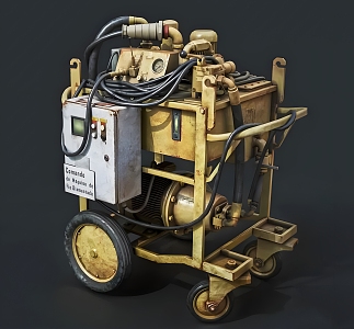 Modern engine old generator 3d model