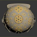 Vintage Ornate Metallic Helmet With Colorful Gemstones And Carved Details