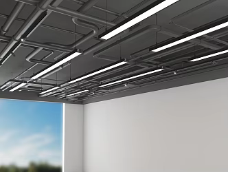 Pipe ceiling air conditioning pipe industrial ceiling fire pipe 3d model