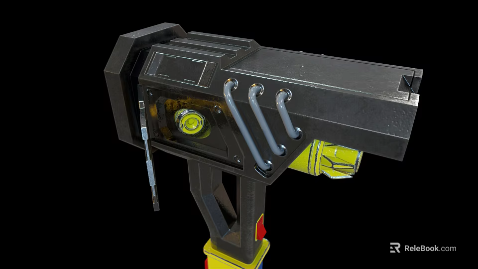 Sturdy Black Yellow Hardware Tools Organizer Rack With Wrenches And Hooks 3d model 