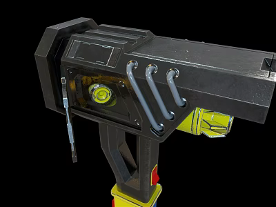 Sturdy Black Yellow Hardware Tools Organizer Rack With Wrenches And Hooks 3d model