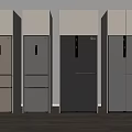 Modern Kitchen Refrigerators In Different Styles And Various Color Designs 3d model