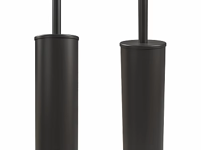 Black Cylindrical Toilet Brush Holders Set of Two Modern Bathroom Accessories 3d model
