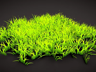 Vibrant Green Lush Grass With Natural Leaf Texture On Dark Background 3d model