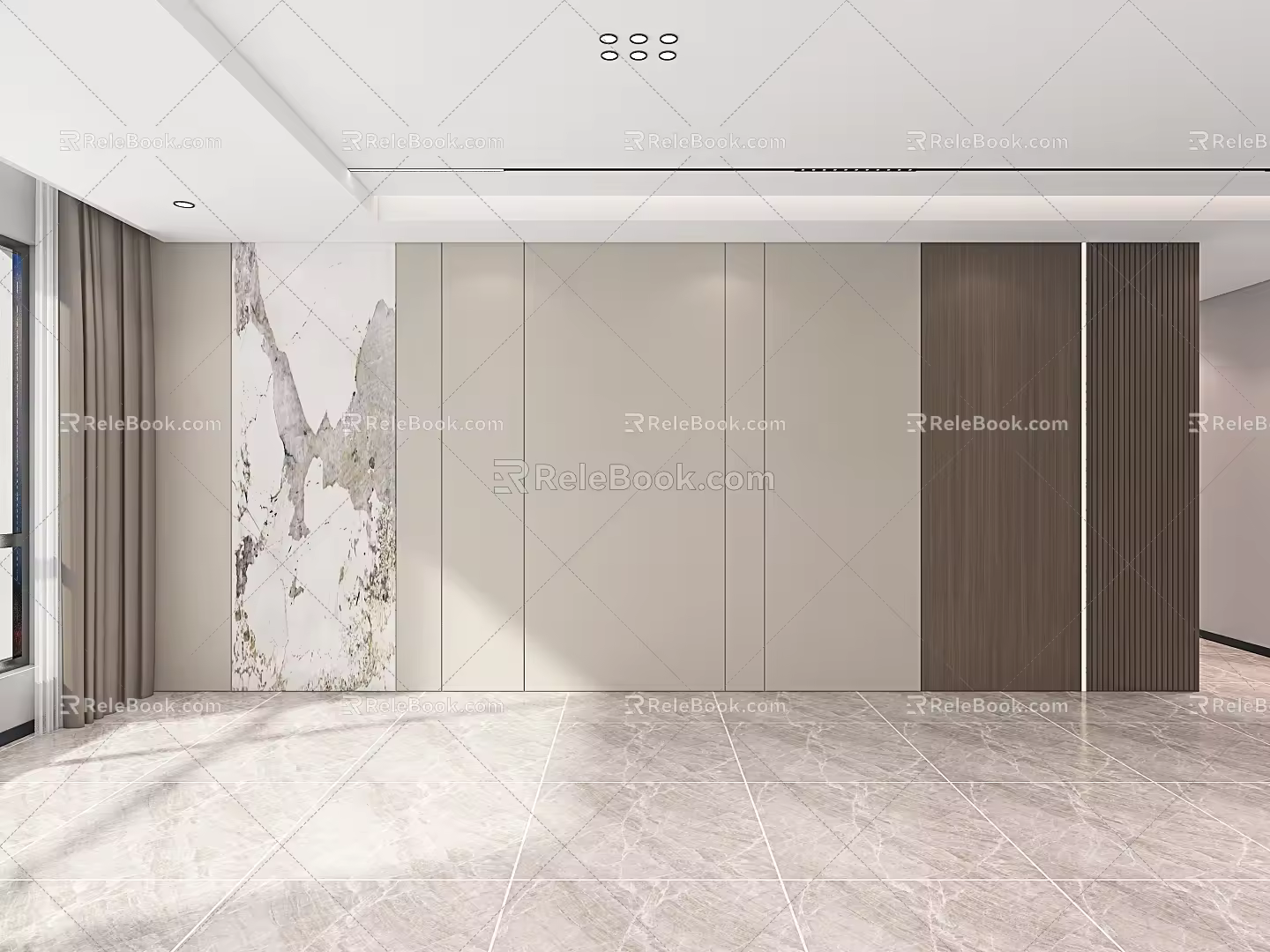 Modern background wall 3d model
