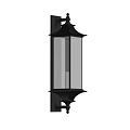 Classic Black Metal Wall Lamp With Transparent Striped Shade And Warm Lighting