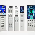 Modern Smart Public Facilities With Digital Screens Providing Information And Supply Services 3d model