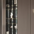Modern Elegant Entryway Cabinet And Side Cabinet With Marble Texture Shelves And Decorative Items