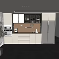 Modern Sideboard Refrigerator Coffee Machine Tea Cabinet Sideboard End View Cabinet 3d model