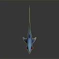 Blue Shark Stuffed Toy Featuring Red Eyes and Pink Markings with Unique Design