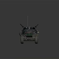 Vintage Military Vehicle With Camouflage Paint Open Top Hatch Antenna And Red Insignia