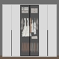 Modern Wardrobe Handle-free Bedroom Wardrobe 3d model