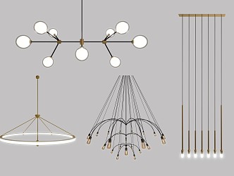 Modern chandelier metal chandelier 3d model