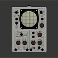Vintage Blue White Computer Oscilloscope With Control Knobs Display Screen And Classic Design