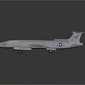Silver Passenger Aircraft Model With Metallic Finish USAF Emblem On Wing Sleek Design And Reflection