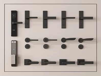 Lock Door Handle Smart Lock Fingerprint Lock 3d model