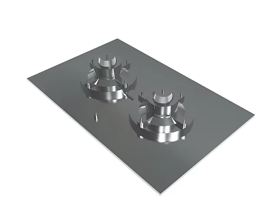 Stainless Steel Gas Cooktop With Two Burners For Kitchen Cooking 3d model