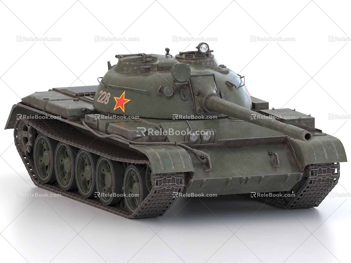 T54 tank T55 Soviet tank World War II tank 3d model