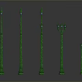 Green Ornate Street Lamp Designs With Various Styles Heights And Details