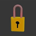 Durable Yellow Household Padlock With Silver Shackle And Keyhole Design