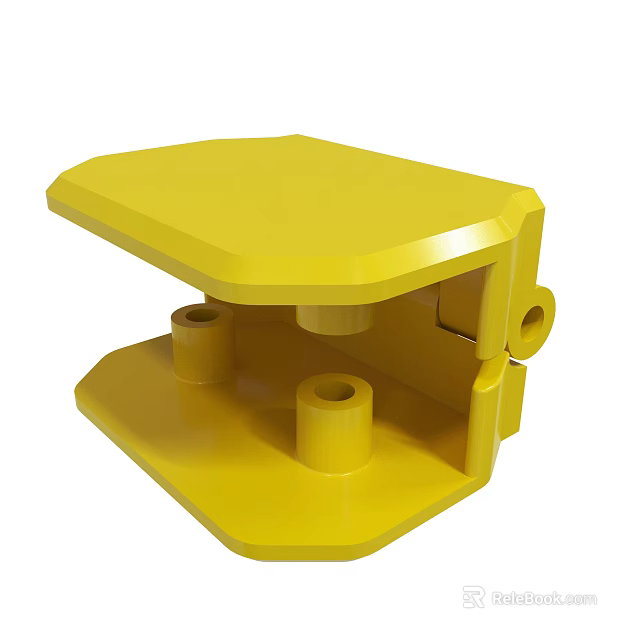 Yellow Plastic Structural Mechanical Component With Platform And Support Pillars 3d model