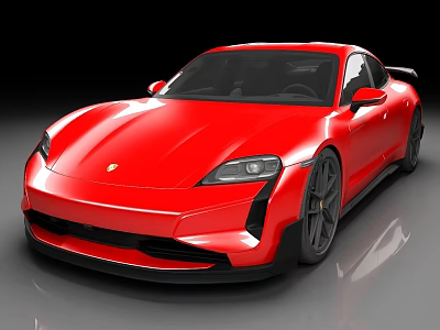 Red Modern Sports Car With Sleek Aerodynamic Body And Black Alloy Wheels 3d model