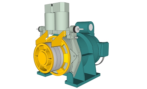 modern industrial equipment mechanical traction machine 3d model