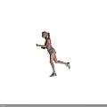 Active Woman in Pink Tank Top and Lavender Shorts Wearing Earphones Holding Smartphone
