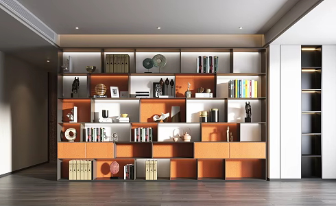 Modern bookcase 3d model
