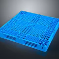 Blue Plastic Pallet with Grid Design Sturdy Structure for Household Storage Supplies
