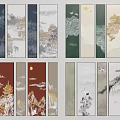 New Chinese Hanging Paintings 3d model