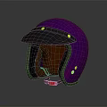 Shiny Purple Helmet With Metallic Accents And Dark Inner Lining On Reflective Base