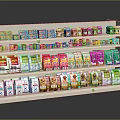 Well Organized Retail Display Shelf With Colorful Packaged Pet Food Products
