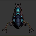 3D Character Design Of Humanoid Tentacled Creature With Glowing Blue Eyes And Alien Features