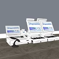 Commercial POS Cash Register Equipment With Digital Screens Drawers And Keyboards