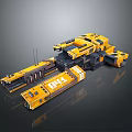Futuristic Yellow Mechanical Structure With Modular Design And 3D Rendered Sci-Fi Details 3d model