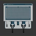 Vintage Blue Silver Mini Desktop Computer With Dual Knobs And Reflective Base
