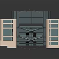 Cartoon Scene Featuring Pink Pillars Black Roof Frame Structure and Multi Layer Platforms