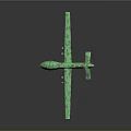 Green Camouflage Military Drone With Long Wings Landing Gear And Sensors