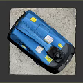 HYUNDAI Blue Portable Generator Placed On Cardboard With Dark Background