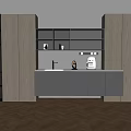Light Luxury Cabinet Wine Cabinet Dining Cabinet Tea Cabinet Nordic Sideboard Movable Rail Socket Coffee Maker 3d model