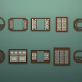 Chinese-style openwork window flower 3d model