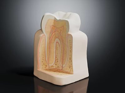 Tooth Anatomy Model Showing Internal Structure With Enamel Dentin And Pulp 3d model