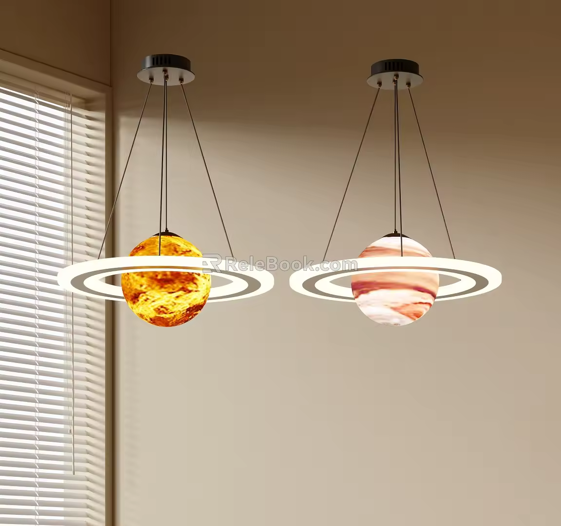 Modern Simple Chandelier Nordic Style Chandelier Mediterranean Style Chandelier Study Light Combination Planet Light Children's Chandelier 3d model