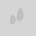 Karman Adamo Leaf Shaped White Chandeliers With Vein Texture And Warm Light On Gray Wall