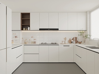 Modern Kitchen Cabinet Hanging Cabinet Kitchen Supplies Range Hood Oven Refrigerator 3d model