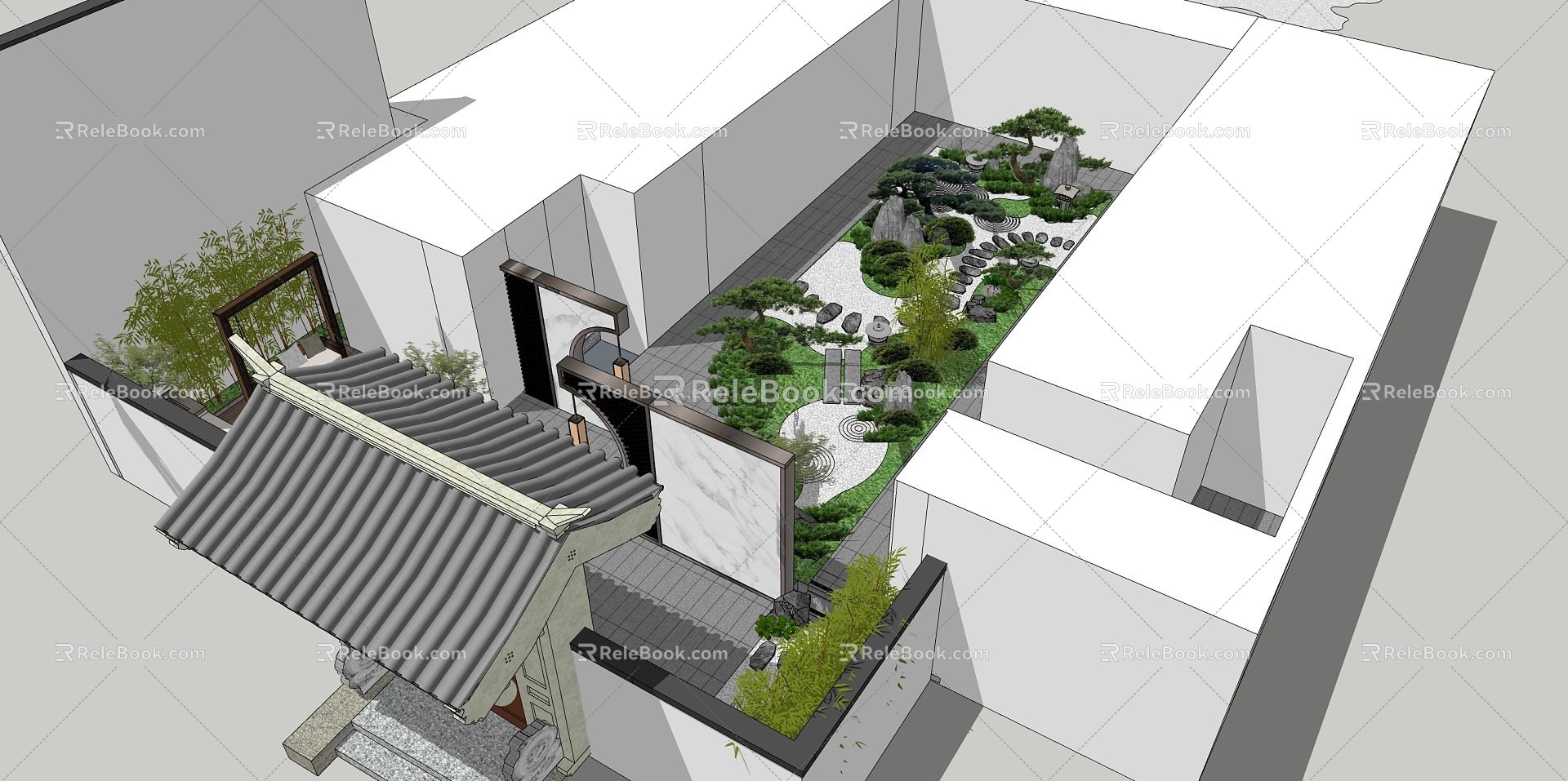 New Chinese Courtyard Garden 3d model