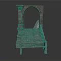 Ancient Stone Archway And Stairs Architectural Structure With Decorative Pillars And Stone Steps