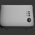 Silver Two Slice Toaster Electronic Appliance With Control Buttons And Reflective Surface