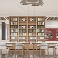 modern reading room library reading room 3d model